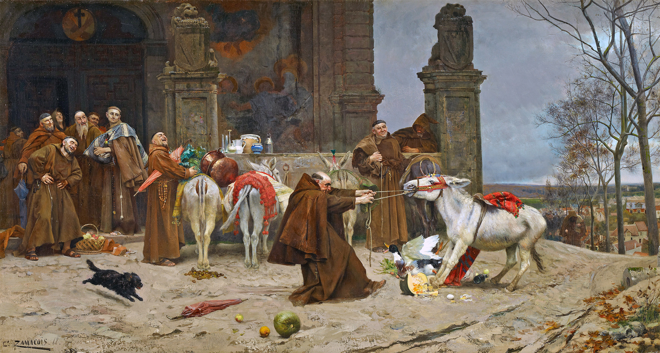 Чувство злорадства на картине Возвращение в монастырь