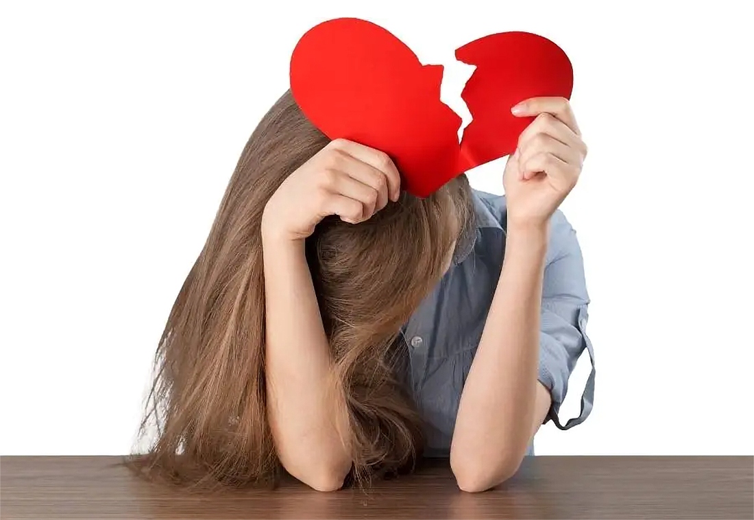 Разбитое сердце из-за несчастной любви